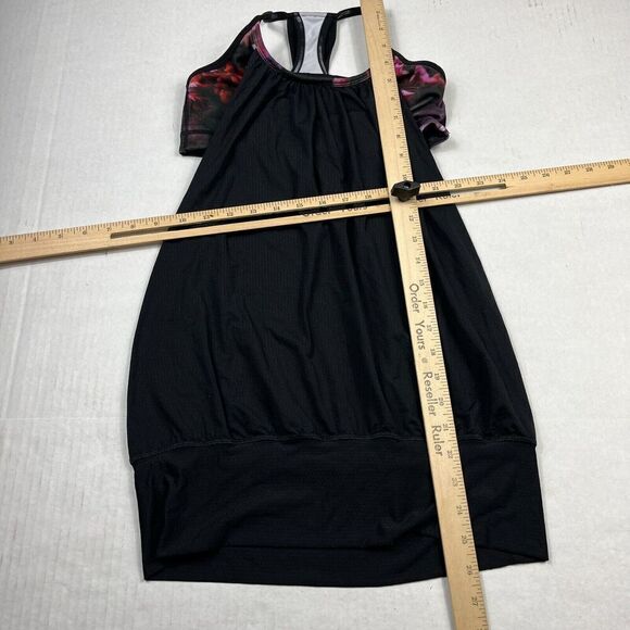 Lululemon Womens 2-in-2 Performance Tank Top Black Racerback Shelf Bra Size 4 - Picture 4 of 11